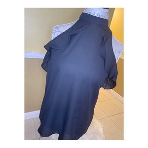 Cute black top with ruffles